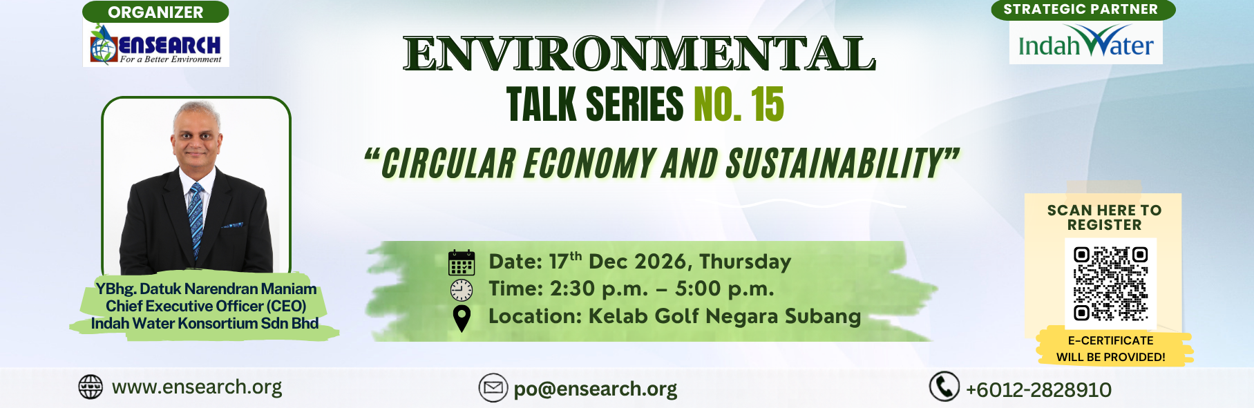 Environmental Talk Series No 15 banner